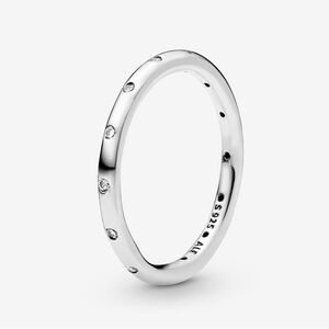 Pandora Simple Sparkling Band Ring - Size 6 Sterling Silver